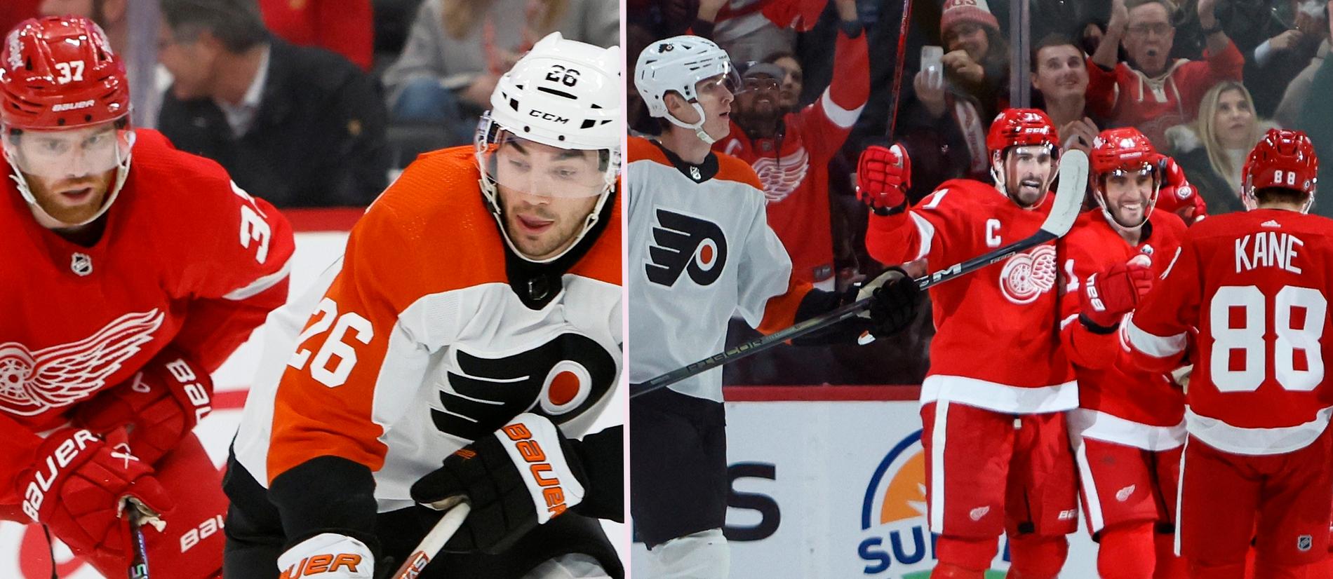 Detroit Red Wings Triumph Over Philadelphia Flyers in Thrilling Match, Patrick Kane Scores Two Goals