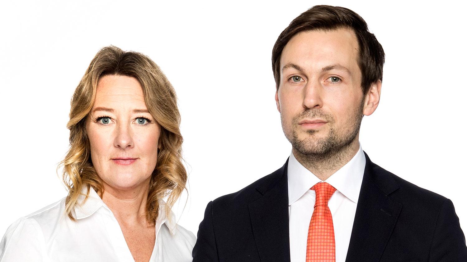 Johanna Bäckström Lerneby, chef för Aftonbladets rättsredaktion, och Viktor Banke.