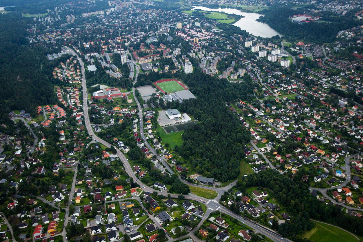 Flygfoto över området där Sigrid hittades. Frode Hansen/VG