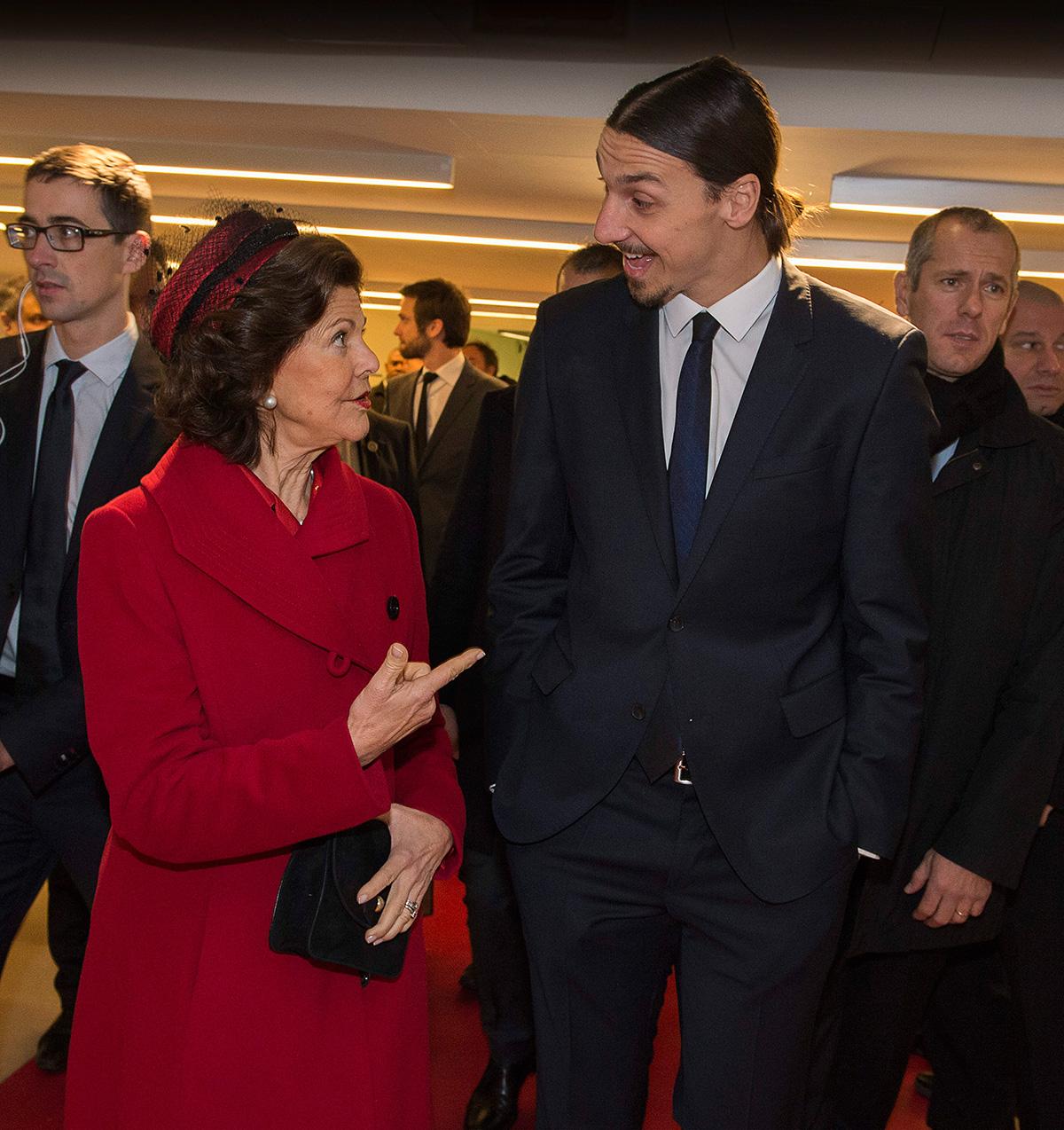 Drottning Silvia och Zlatan verkade trivas ihop.
