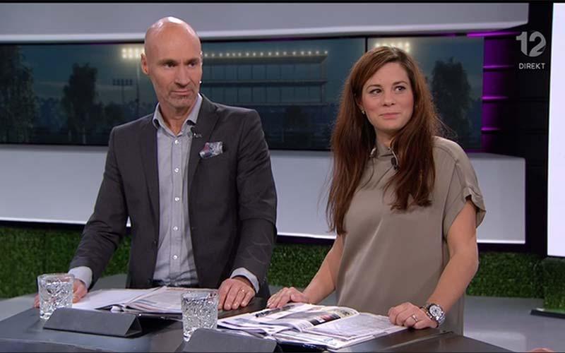Sandra Svensson under onsdagens direktsändning i TV12