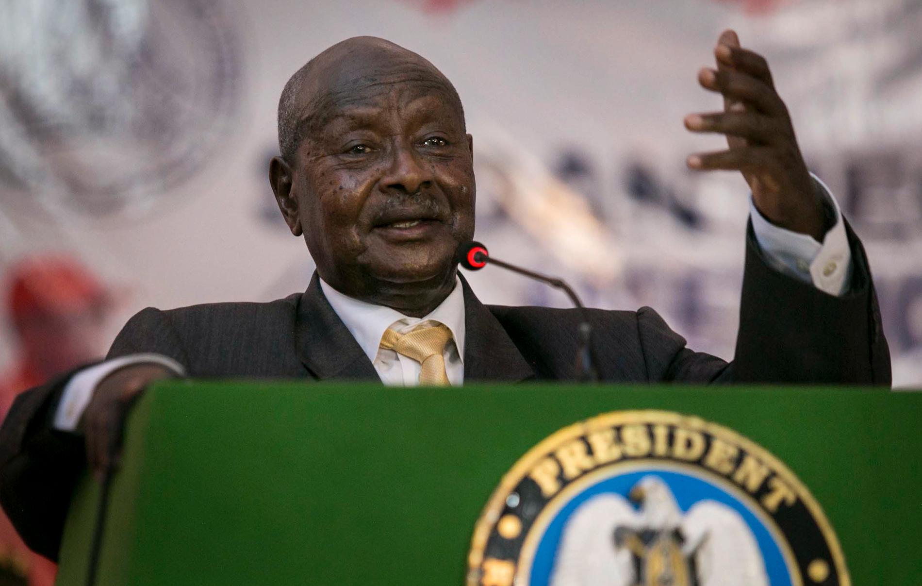 Ugandas president Yoweri Museveni, fotograferad i Sydsudan i fjol.
