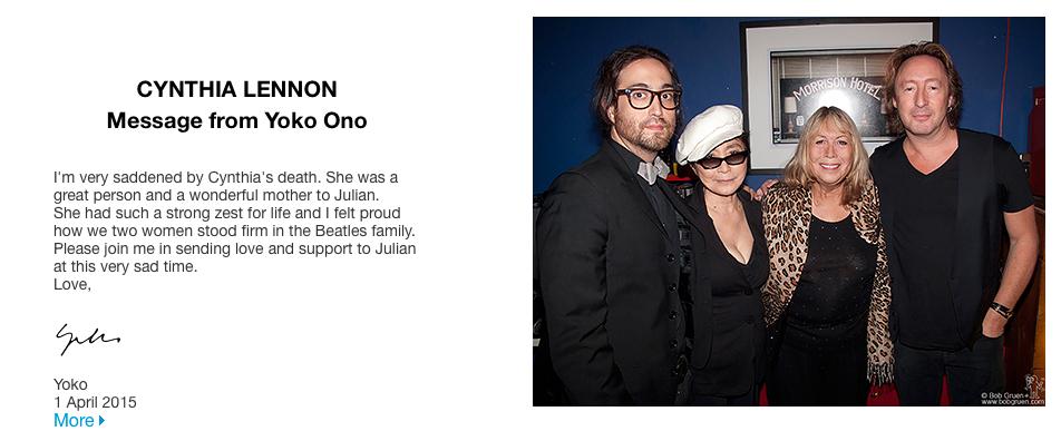 Yoko Onos hyllning.