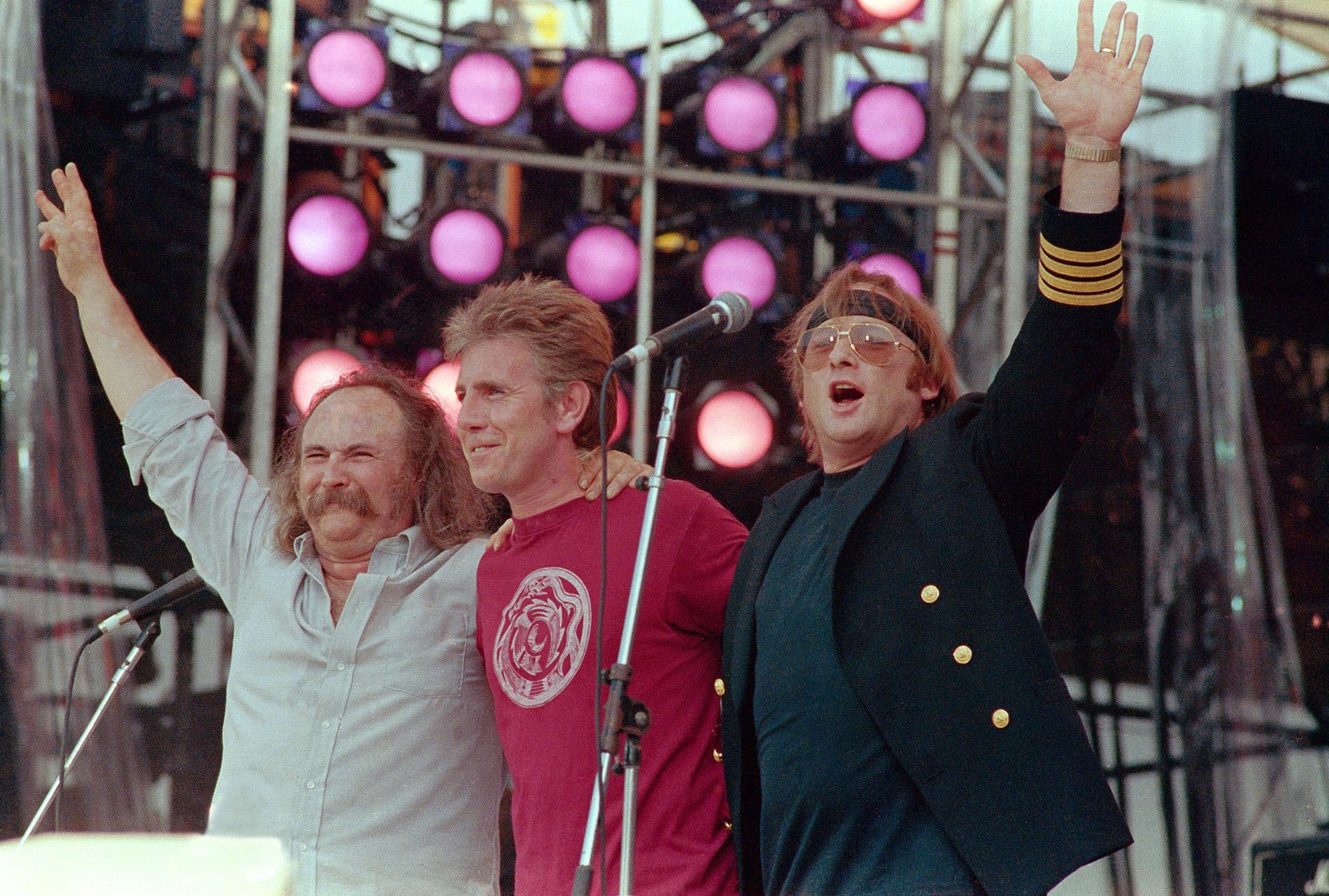 David Crosby, Graham Nash och Stephen Stills 1985.