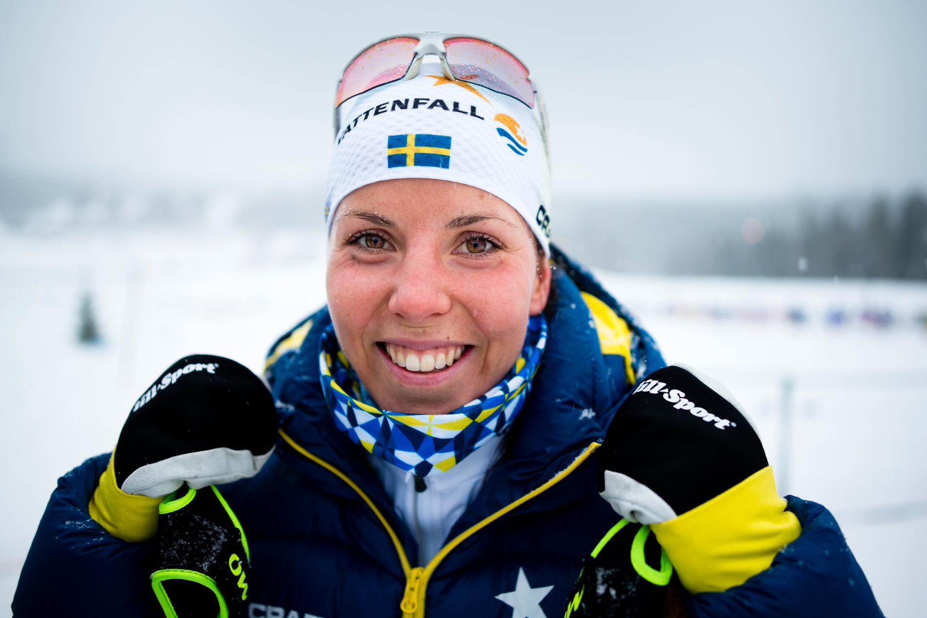 Charlotte Kalla efter sin comeback i Lillehammer.