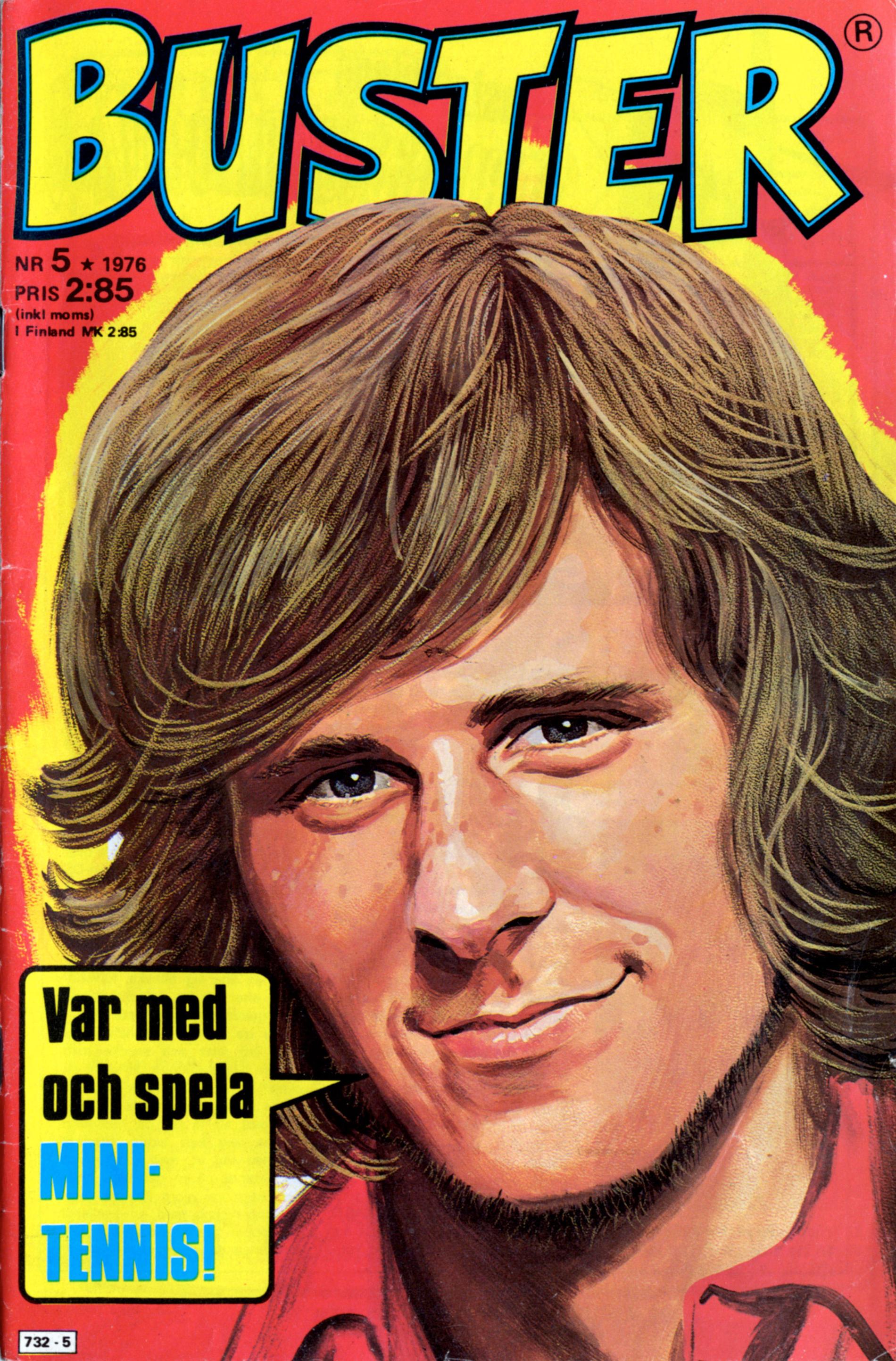 Björn Borg på omslaget till klassiska tidningen Buster 1976.