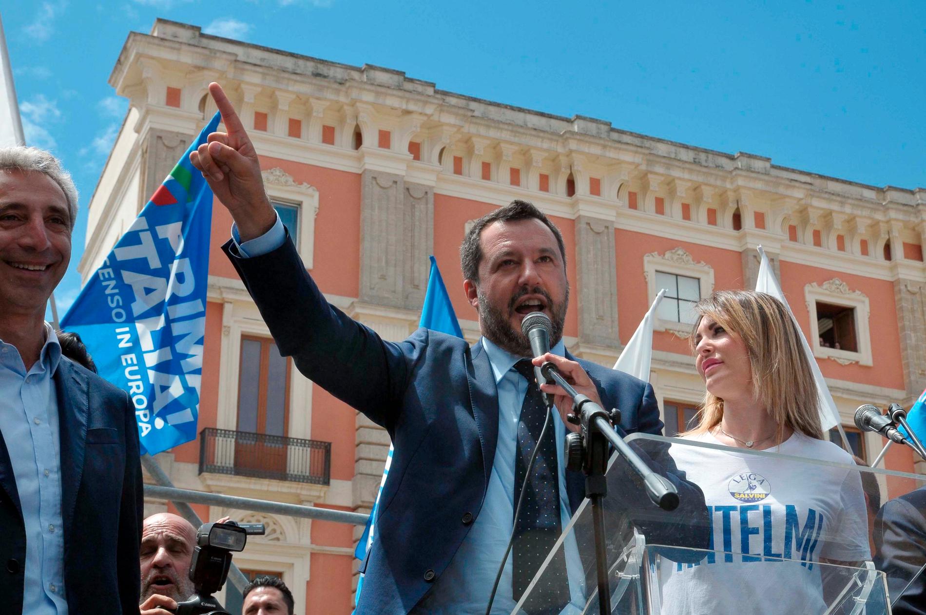 Italienska Legas partiledare Matteo Salvini är en av dem som hoppas på stor vinst i EU-valet.