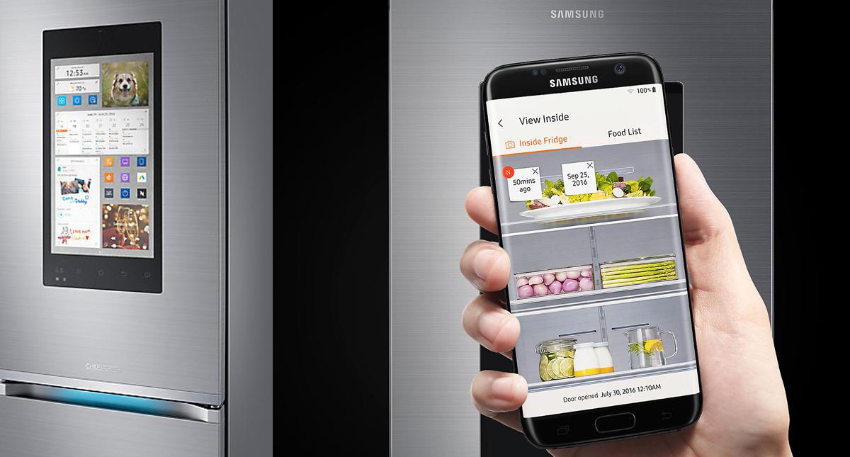 Med Samsungs Family Hub kan du se vad som finns i kylen, hålla koll på scheman och streama musik.