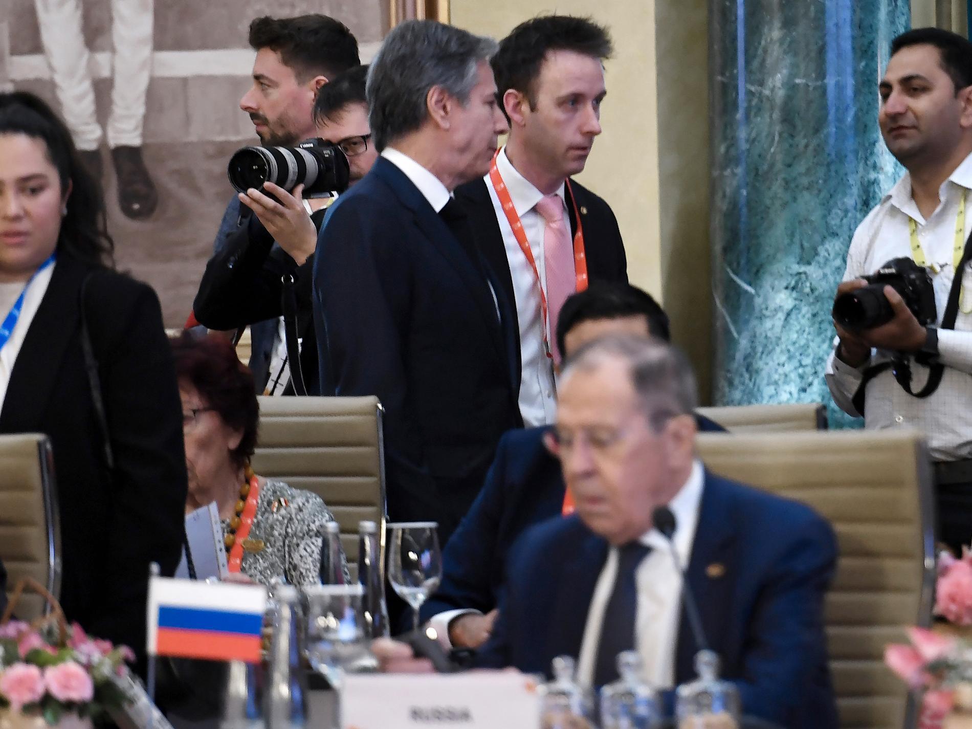 Blinken pressade Lavrov vid hastigt möte