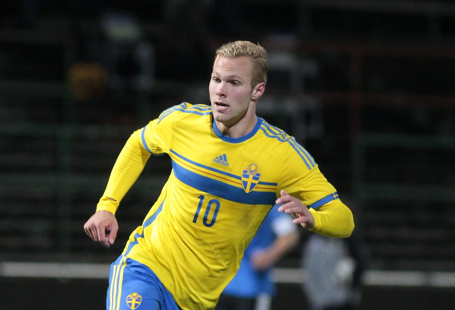 Gustav Engvall gjorde Sveriges mål.