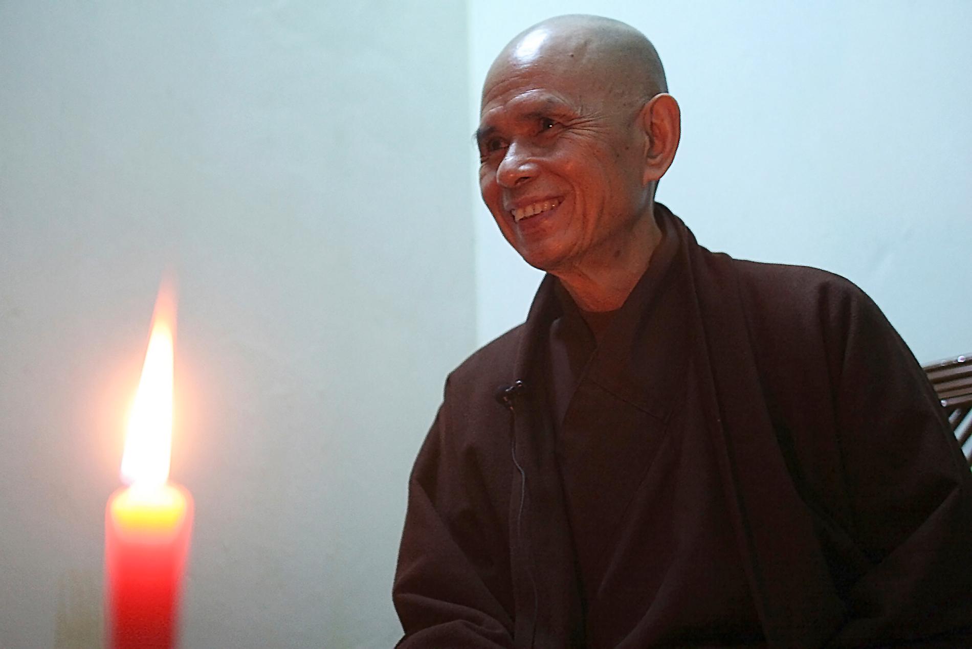 Den vietnamesiske munken och fredsaktivisten Thich Nhat Hanh har avlidit 95 år gammal. Arkivbild.