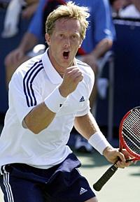 Jonas Björkman visade storform i Davis Cup mot Australien och visade att han blir att räkna med i Aten i sommar.