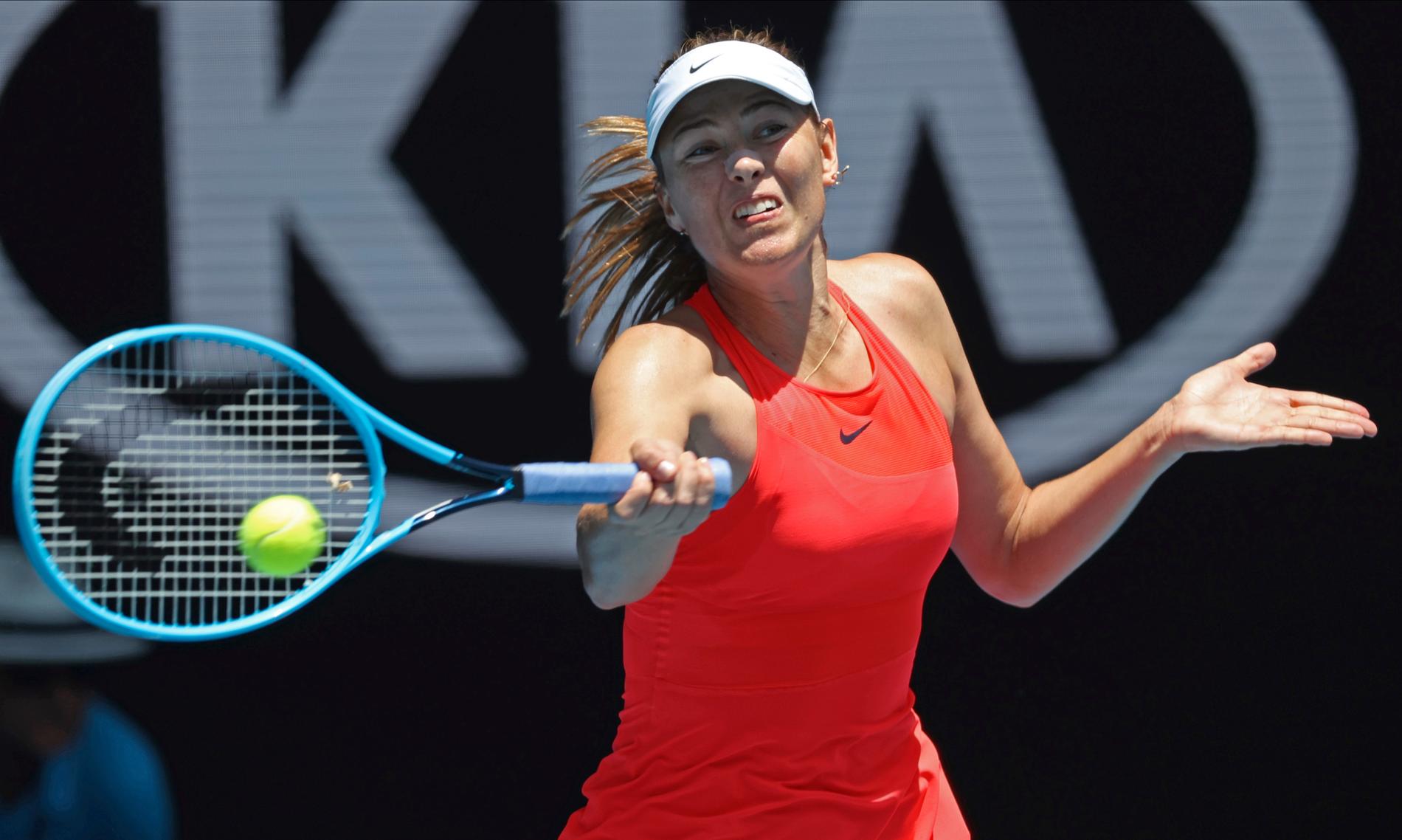 Maria Sjarapova i förlustmatchen i Australian Open.