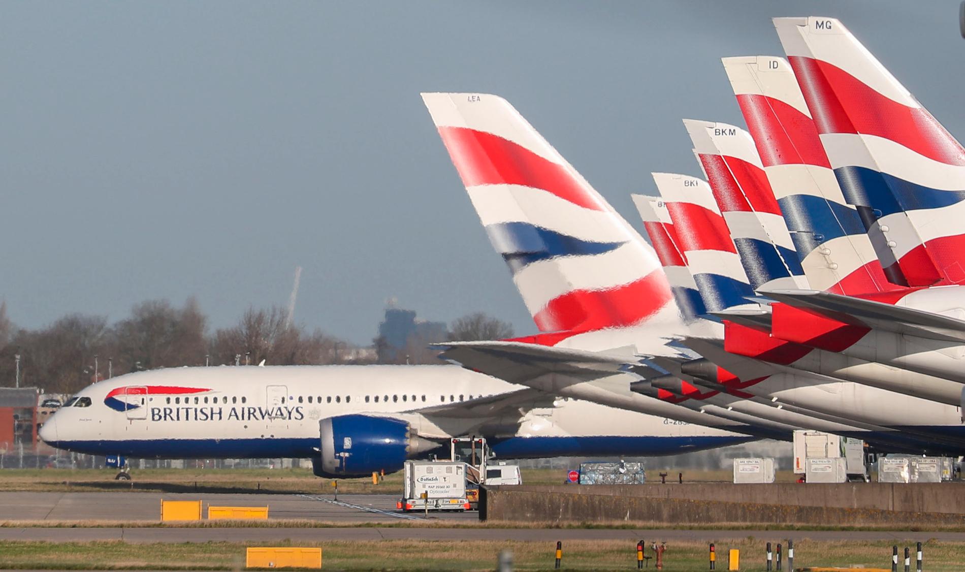 British Airways-plan på Heathrow. Arkivbild. 