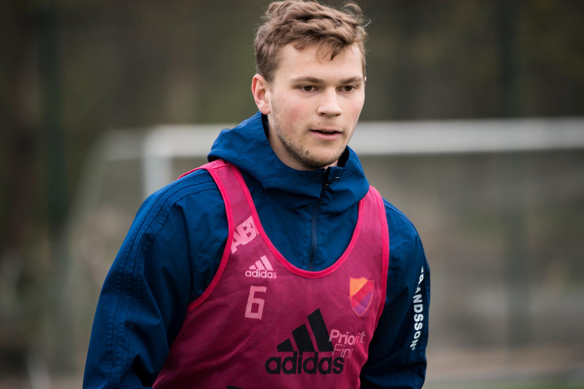 Jesper Karlström på Djurgårdens träning under onsdagen. 