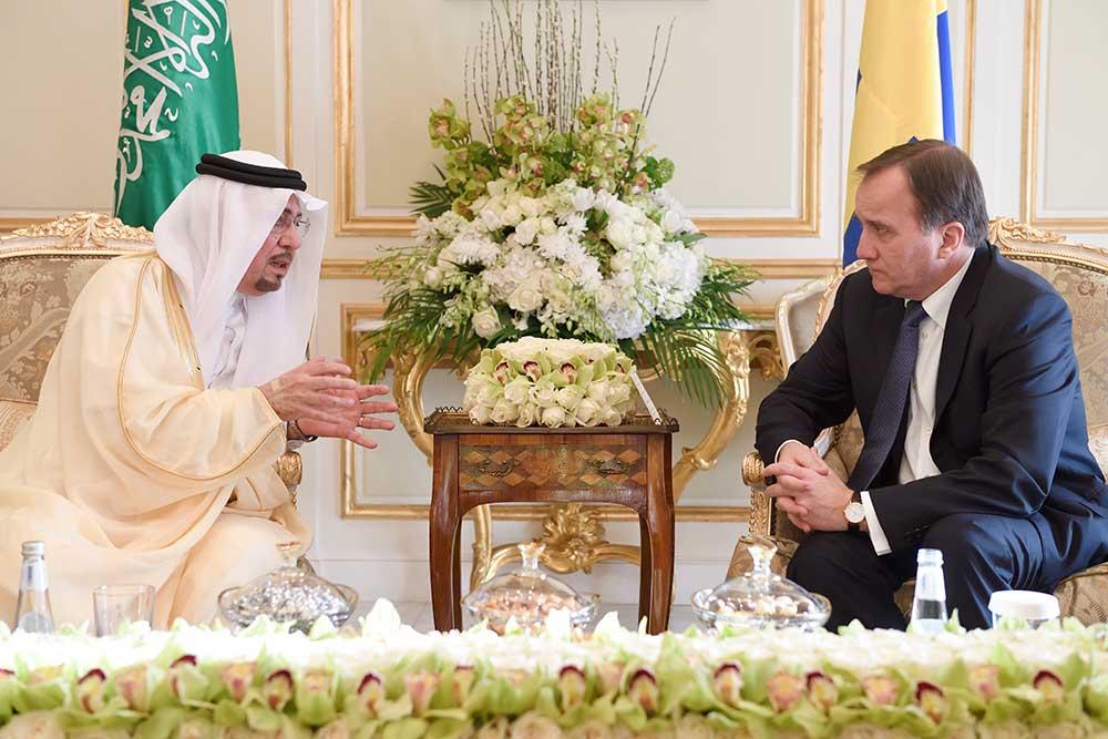 Statsminister Stefan Löfven träffade på söndagen vice utrikesminister  Nizar bin Obaid Madani i Saudiarabiens huvudstad Riyadh.