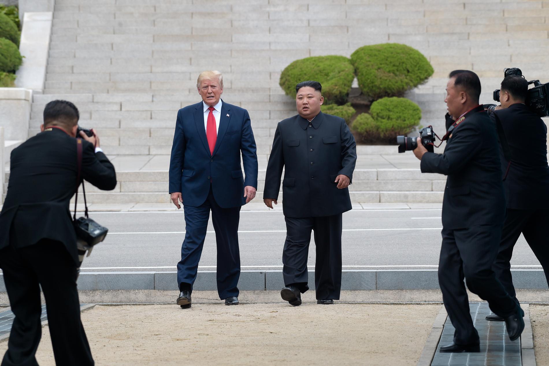 USA:s president Donald Trump och Nordkoreas diktator Kim Jong-Un träffades senast i slutet av juni. Arkivbild.