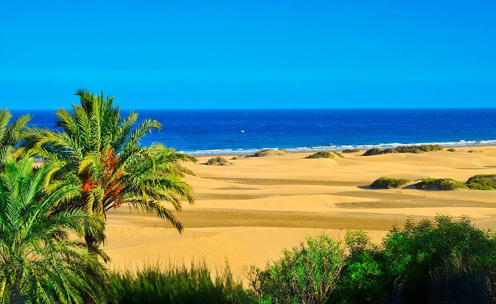 Playa de Maspalomas med sina härliga sanddyner är en riktig sagostrand. 