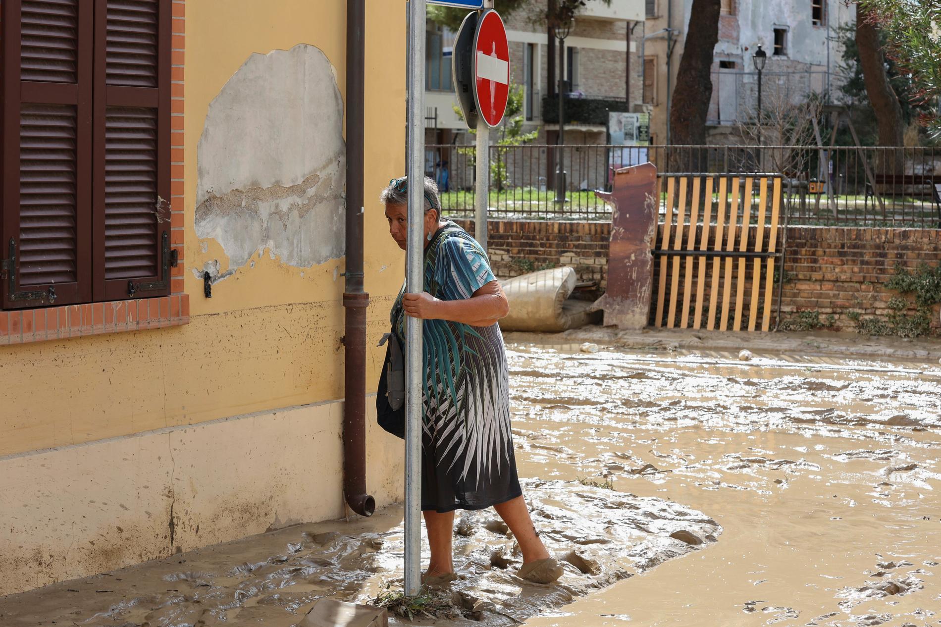 Regnet fortsätter att falla en gul varning har utfärdats i svårt drabbade staden Senigallia.