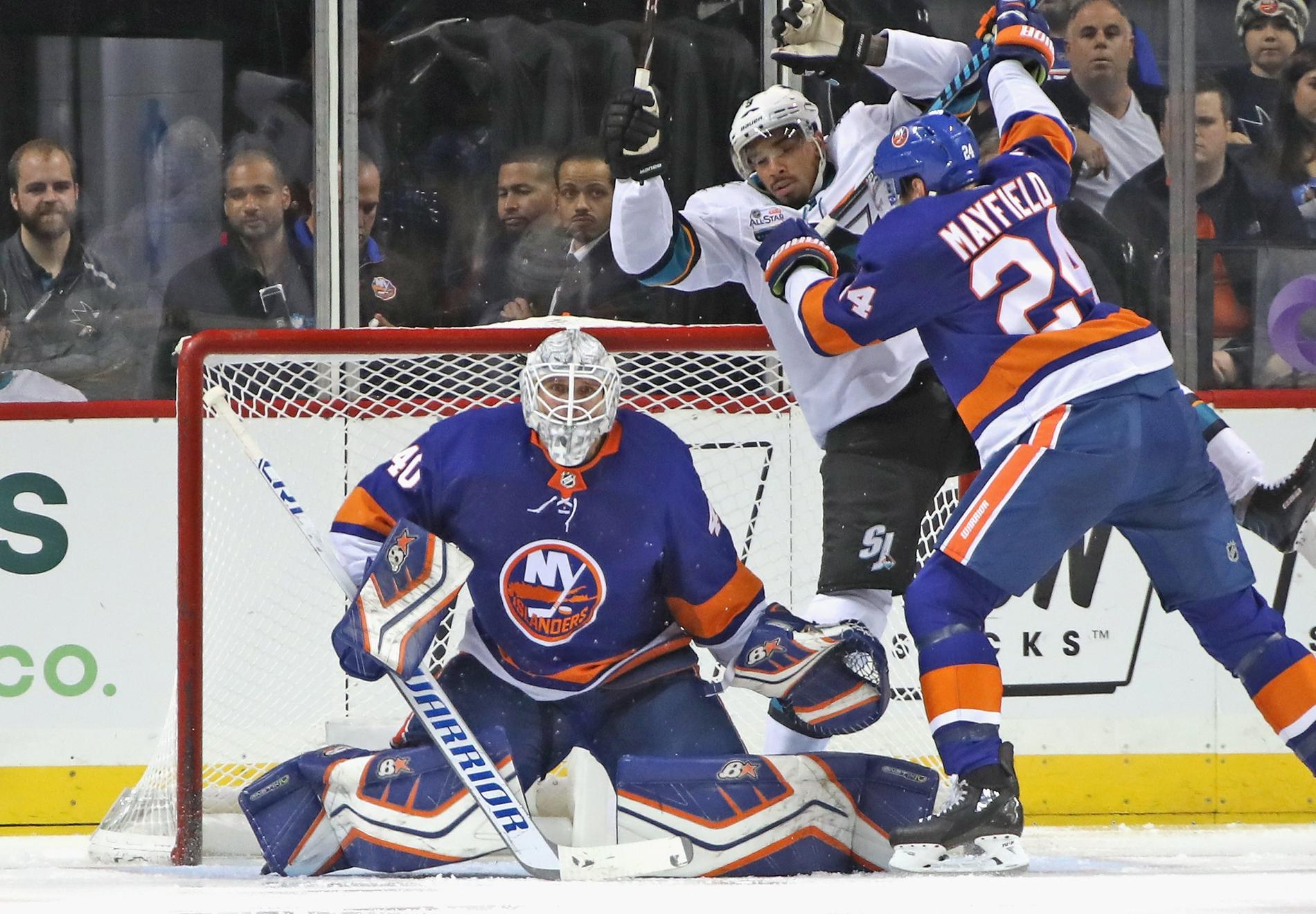 Robin Lehner höll nollan för New York Islanders mot San Jose Sharks. 