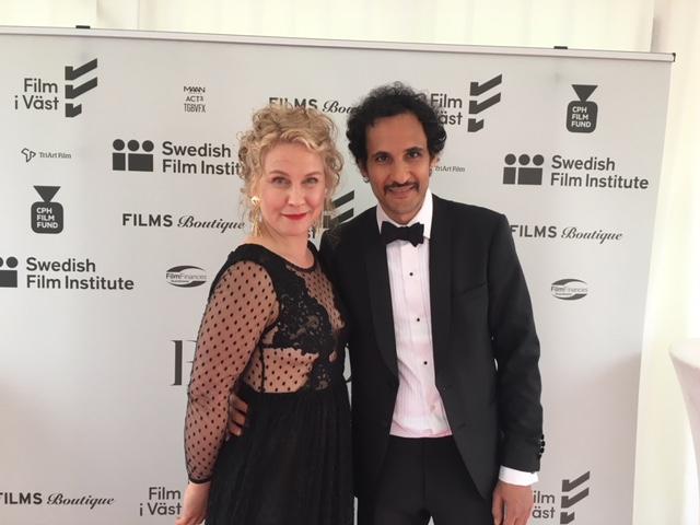 Eva Melander och Ali Abbasi är glada efter premiären