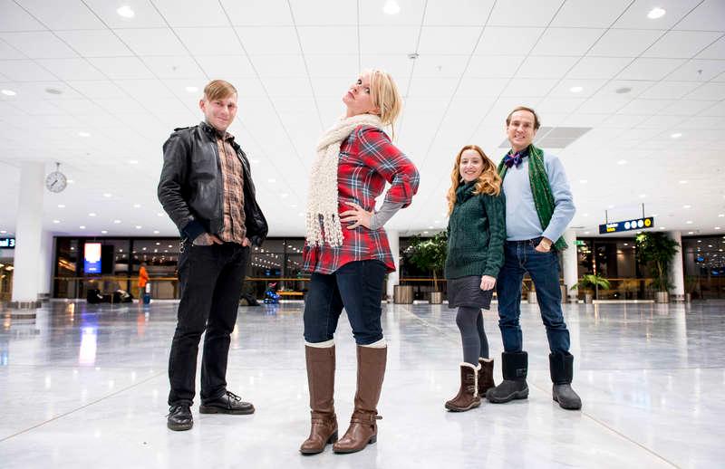 Nick Jones, Rebecca Redner, Katie Malik och Guy Clark fick fira en tidig jul i Gällivare för SVT:s ”Allt för Sverige”-julspecial.