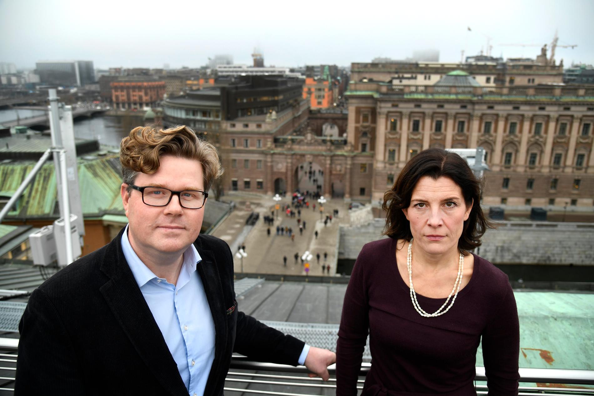 Gunnar Strömmer (M), partisekreterare, och Karin Enström (M), riksdagsledamot.