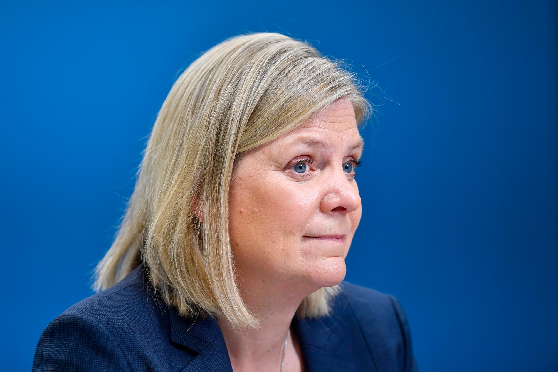 Finansminister Magdalena Andersson (S) ger besked om statens finanser. Arkivbild.