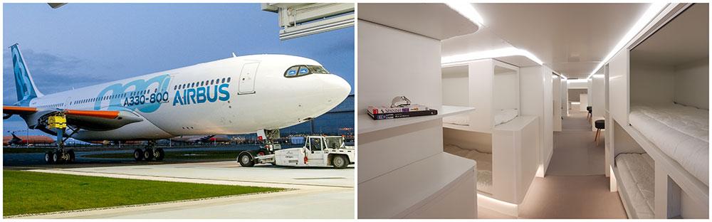 Airbus flygplanstyp A330 kommer i framtiden att utrustas med relaxavdelning och sängar i lastutrymmet.