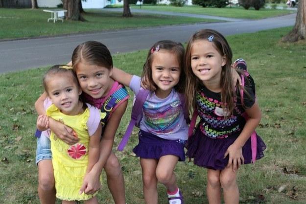 Elisabeths fyra döttrar Lily, Ella, Samona och Tara, som är i åldrarna 5 till 12. Foto: youcaring.com