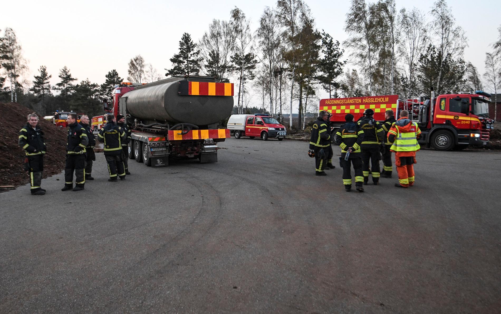 Räddningstjänstens ledningsplats i Hästveda. 