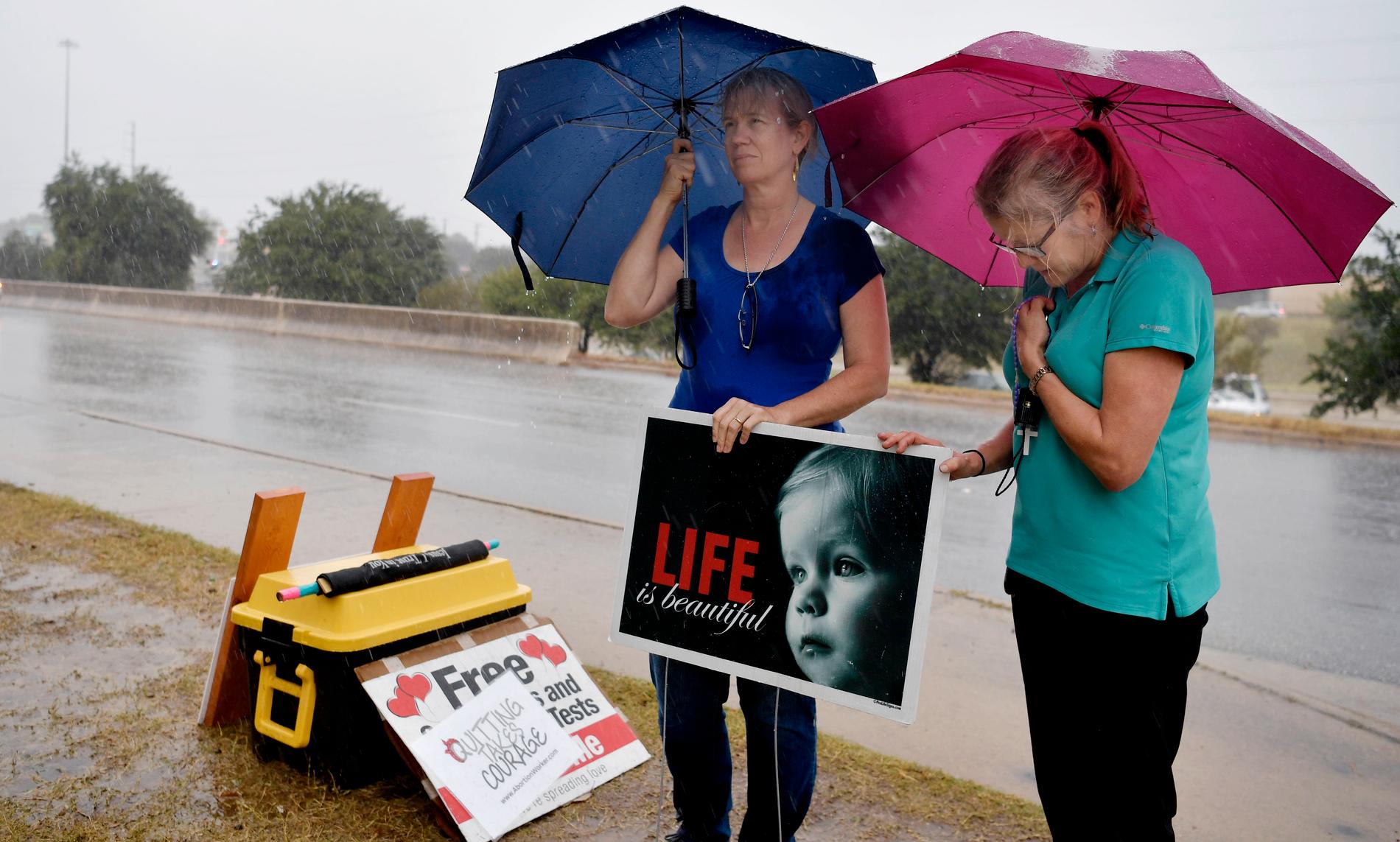 Demonstration utanför abortkliniken i Austin