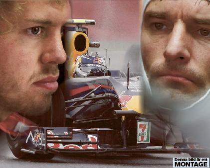 JAGAR VM-TITELN Sebastian Vettel (till vänster) drömmer fortfarande om VM-titeln. Hans hemliga vapen: teamkollegan Mark Webber, som lyckats ”lura” F1-reglerna och testköra. Bilden är ett montage.