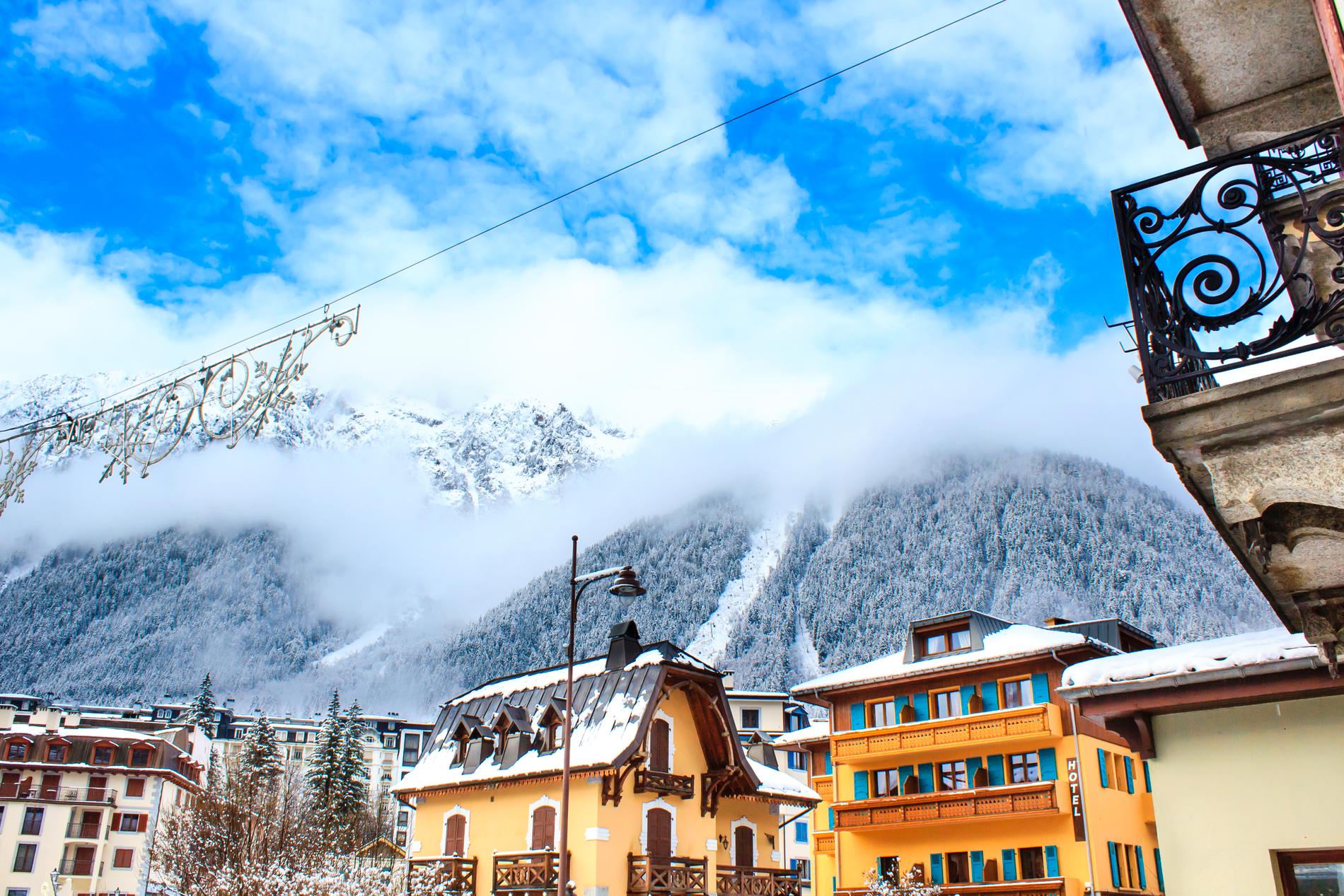 Chamonix är en stad populär bland skidåkare. 