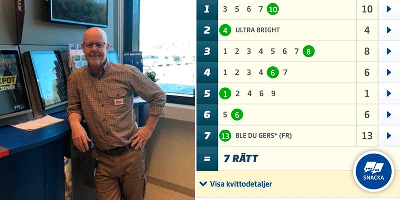 Jörgen Sällström påICA Maxi i Bålsta satte sju rätt på deras Tillsammans-system och kunde glädja de sju köparna med 32 370 kr vardera