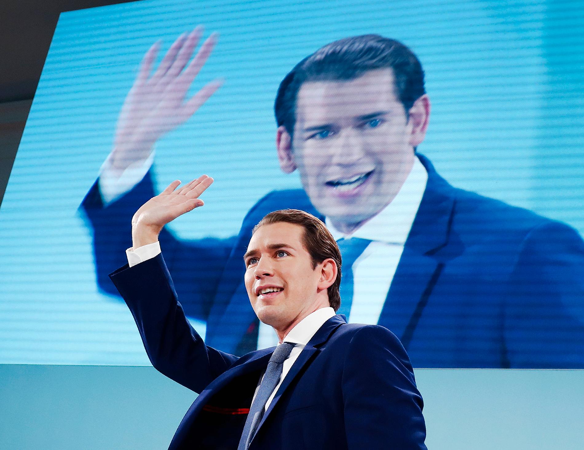 Sebastian Kurz och hans parti ÖVP gick framåt i söndagens nyval i Österrike,