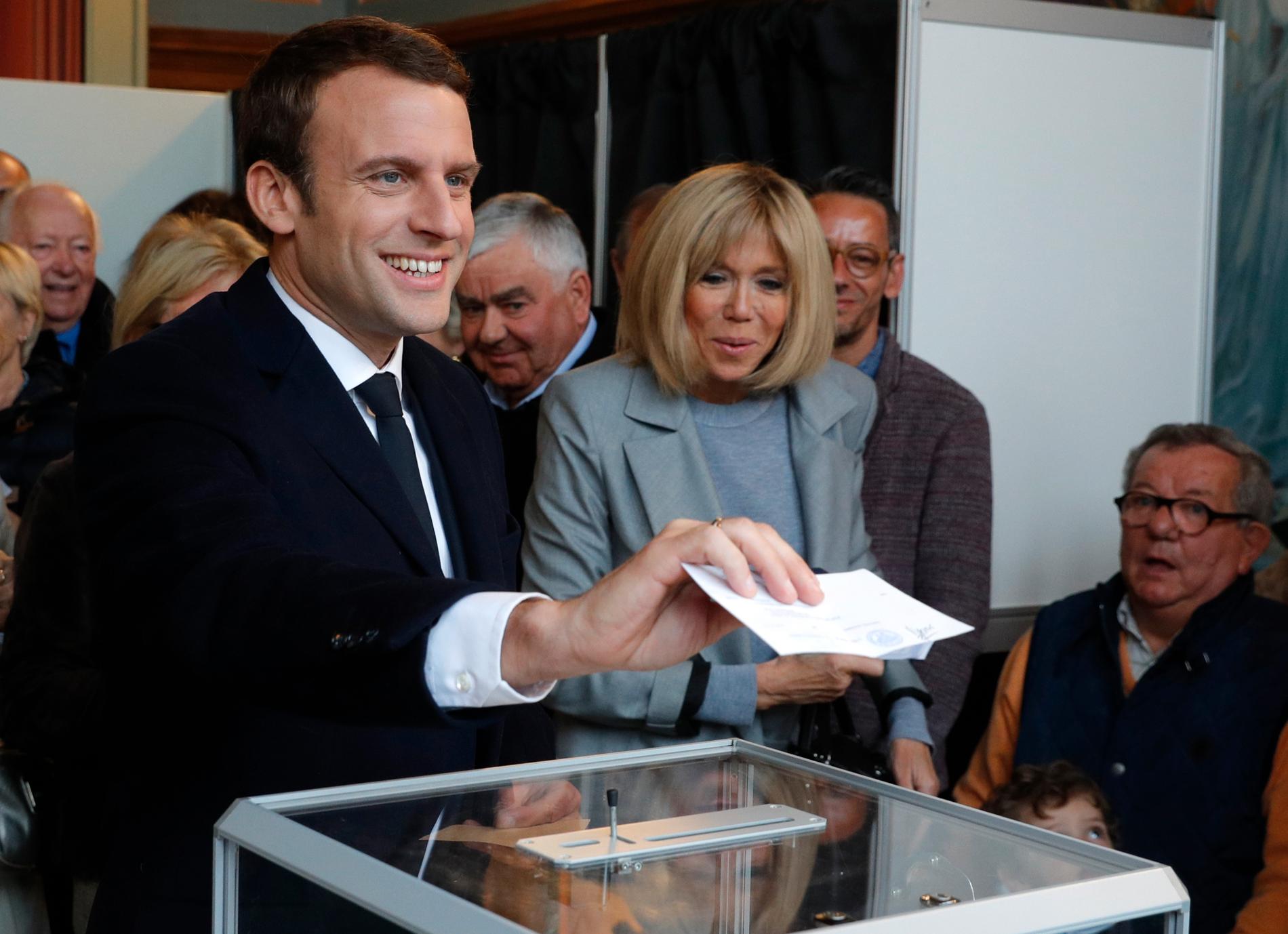 Macron röstar.