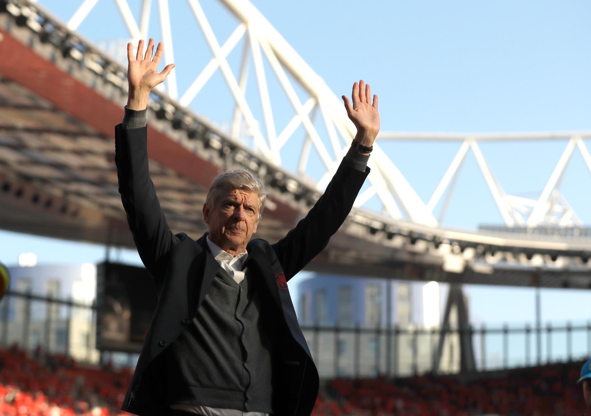 Arsène Wenger efter sin sista match som Arsenal-tränare våren 2018.