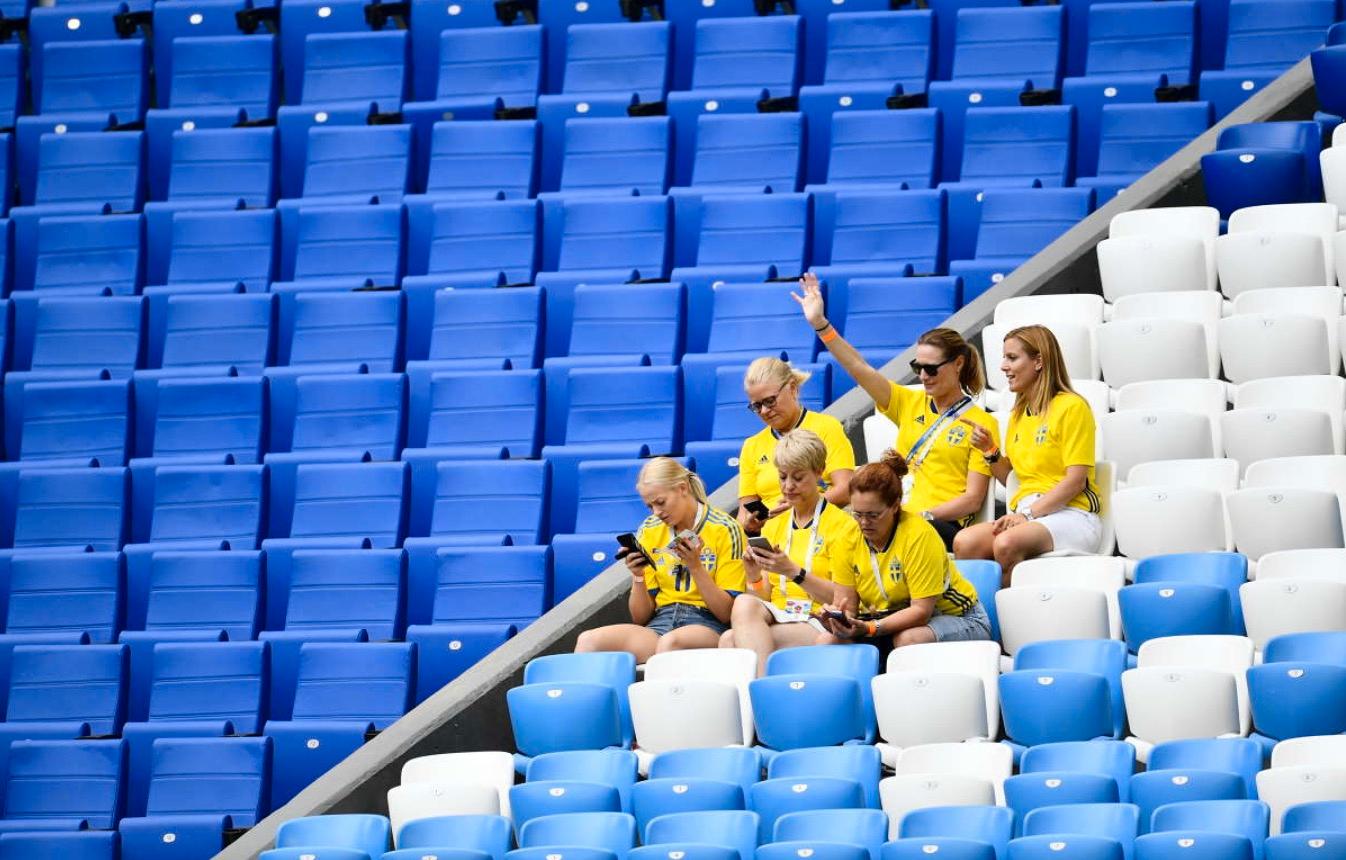 Några svenska fans på plats i Samara.