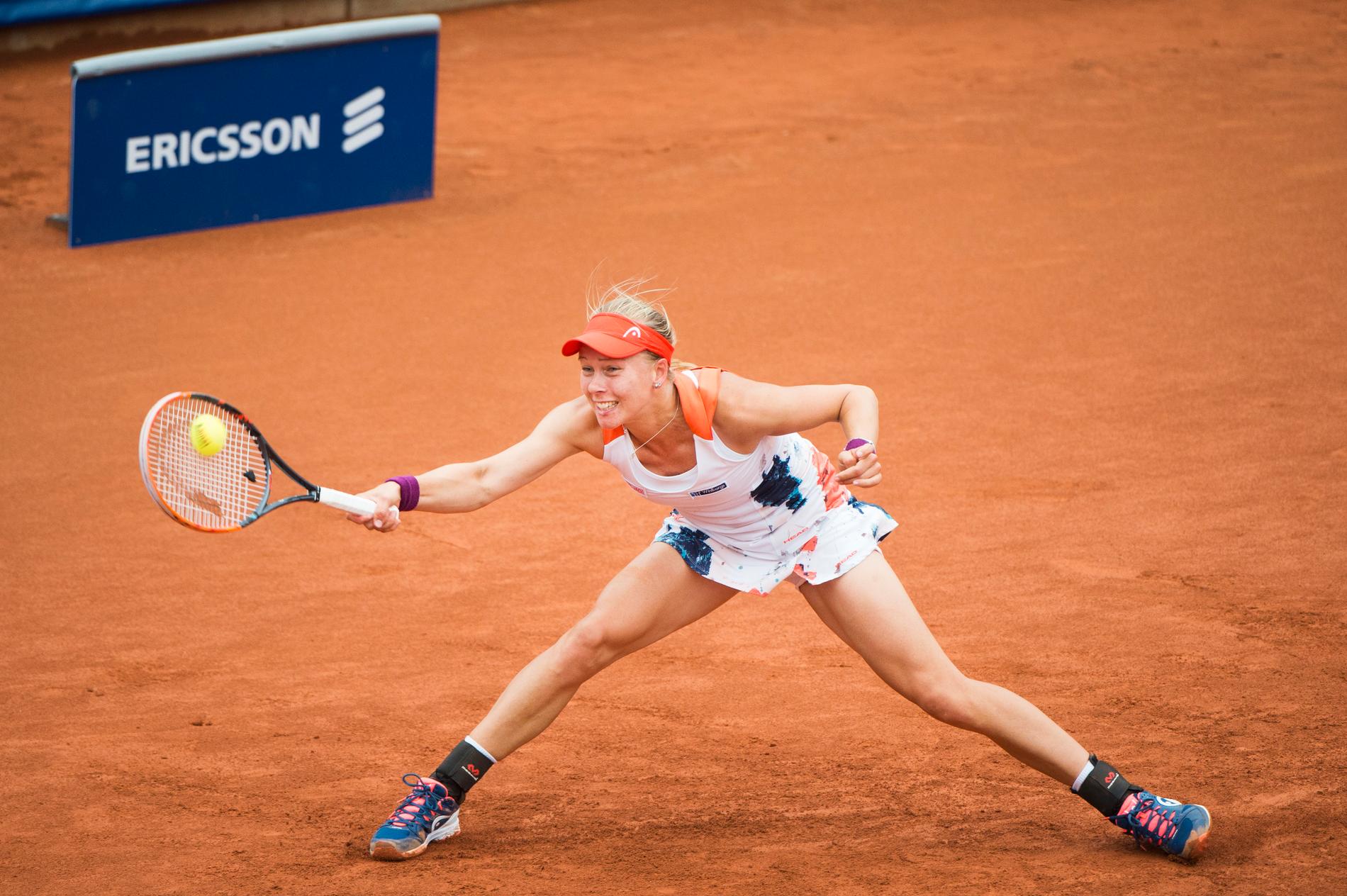 Johanna Larsson är vidare till tredje omgången i US Open tillsammans med Kiki Bertens. Arkivbild.