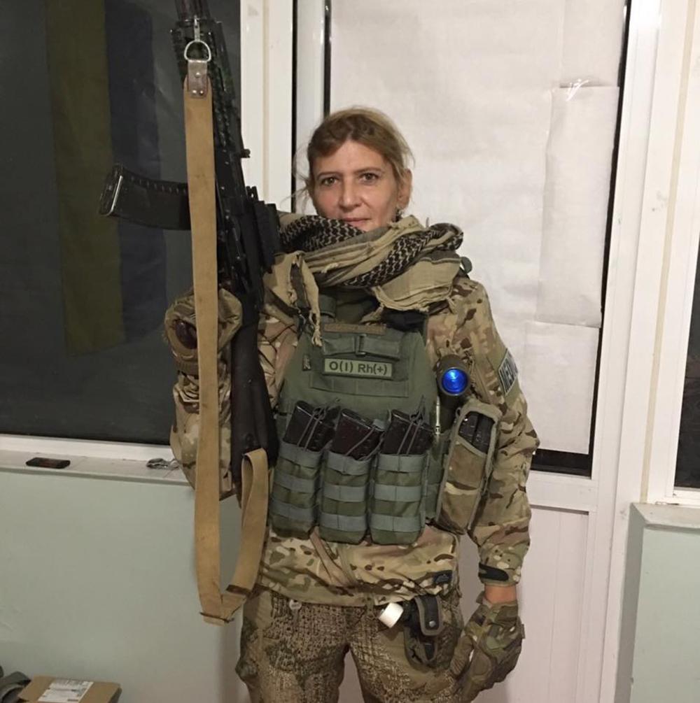 Nina Albertsson var vid fronten i östra Ukraina mellan 2015 och 2019. Bild från hennes egen Facebook-sida.