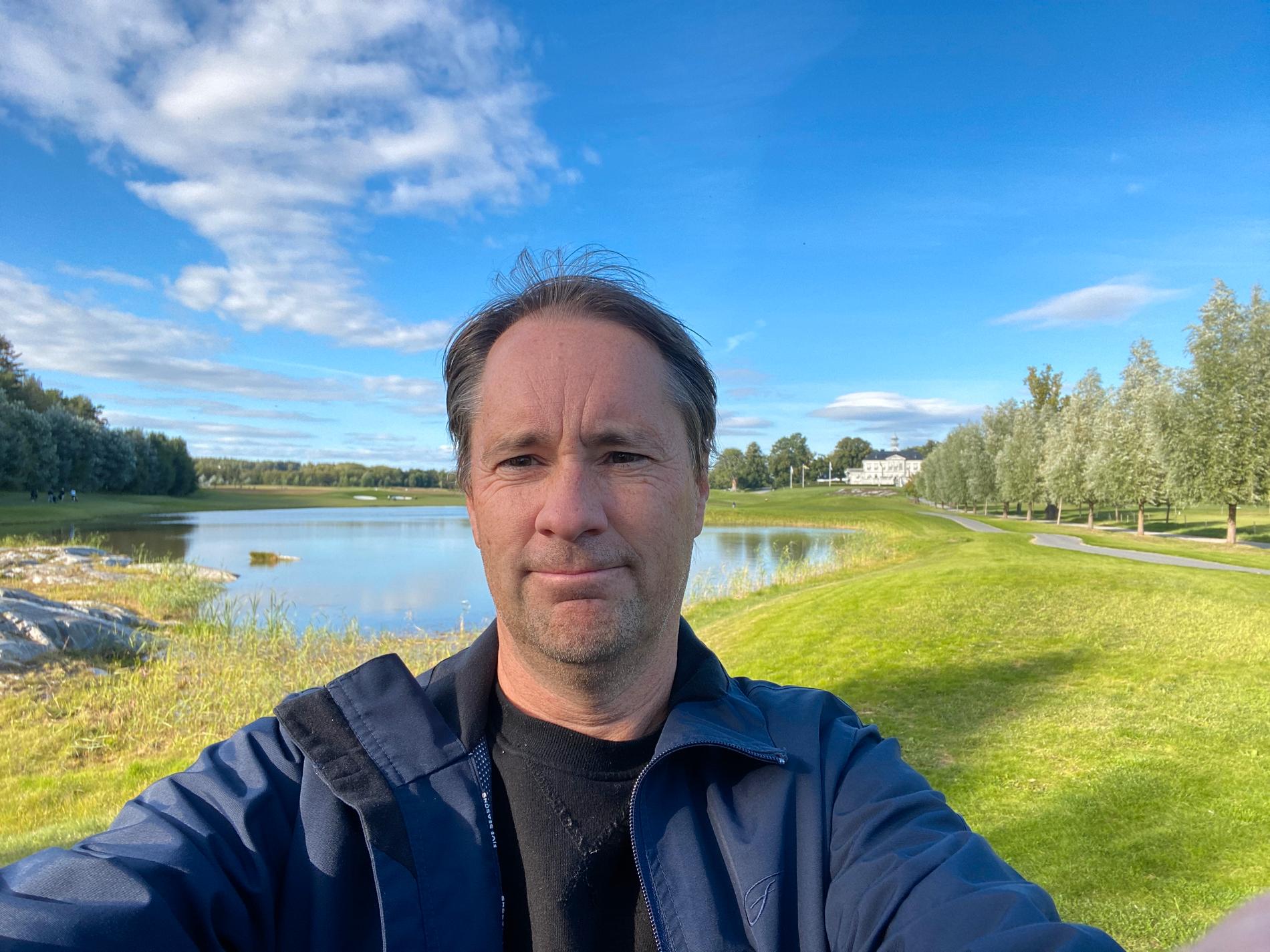 Mikael Åkerberg, 47, såg norrskenet med sin son i Luleå.