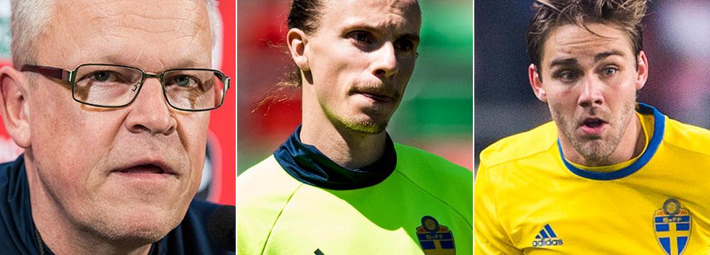 Niklas Hult och Christoffer Nyman får inte stora chanser till att slå sig in i en VM-kvalelva mot Frankrike den 9 juni.