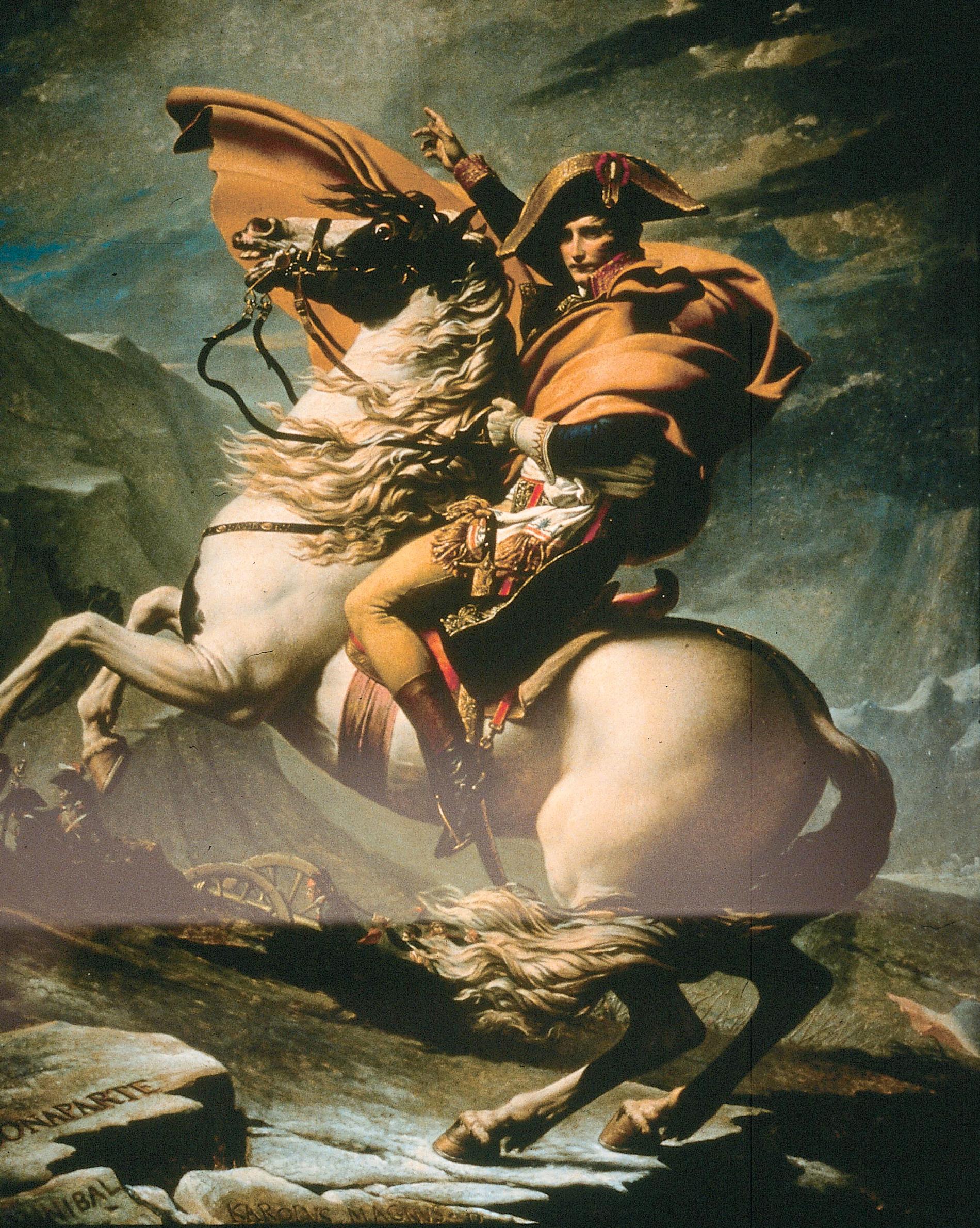 Målning föreställande Napoleon Bonaparte. 