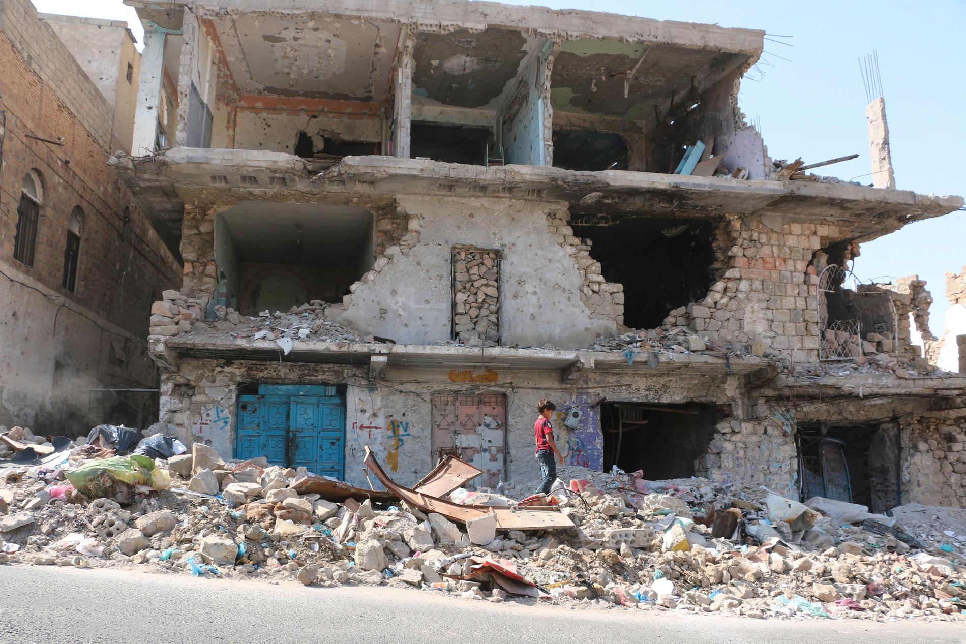 Staden Taiz i Jemen har länge varit utsatt för strider i inbördeskriget. Arkivbild.