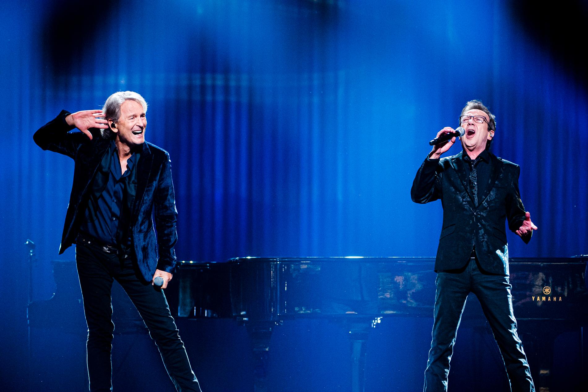 Tomas Ledin och Björn Skifs tar över Melodifestivalens scen under genrepet i Andra chansen 2020
