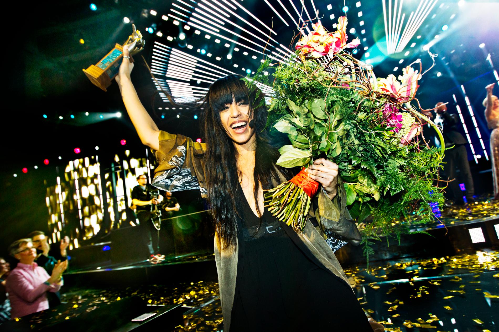 Loreen efter finalen av Melodifestivalen 2012.