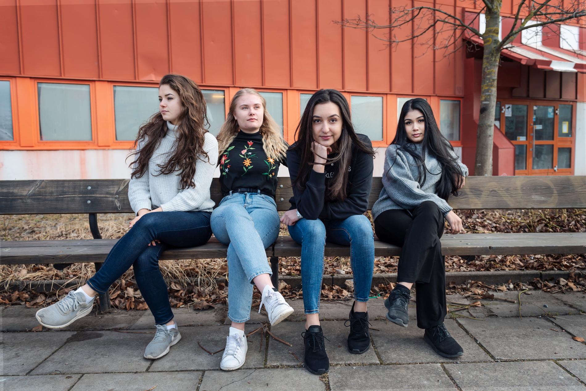 Emelie Engberg, Josefin Lublin, Marija Stevanovic och Tarin Islam som går i trean på Tumba gymnasium i Stockholm ger sin syn på jämställdhet och feminism inför Internationella kvinnodagen den 8 mars.