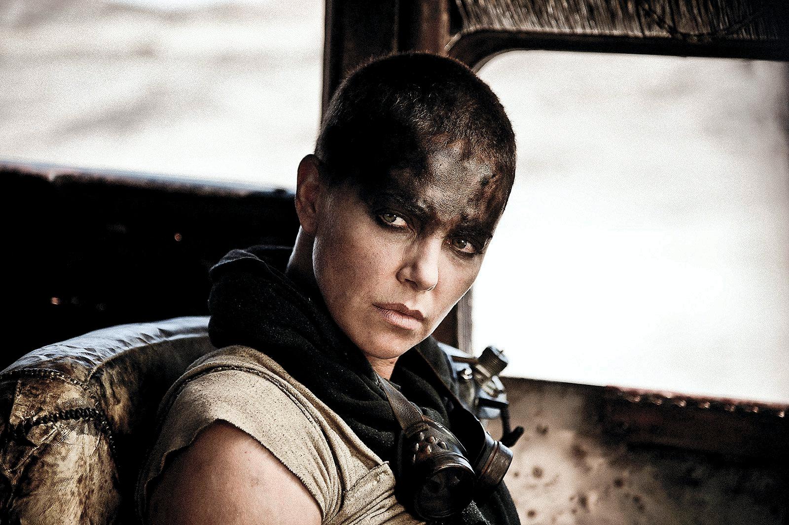 Charlize Theron spelade Furiosa i "Mad Max: Fury road" från 2015. Pressbild.