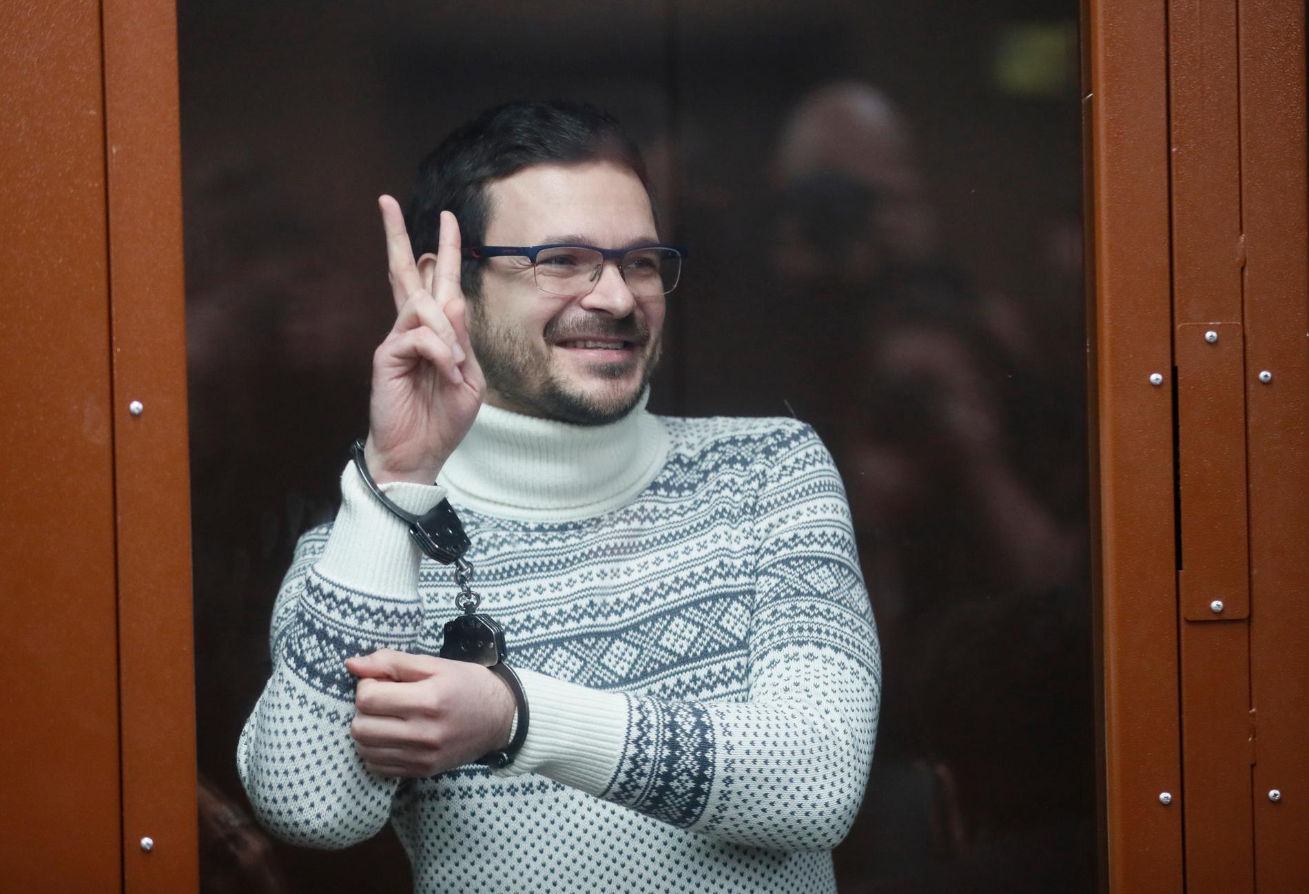 Ilja Yasjin i en rättssal i Moskva under fredagen. 